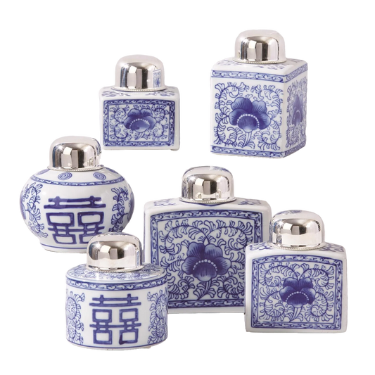 Blue Canton Tea Caddy