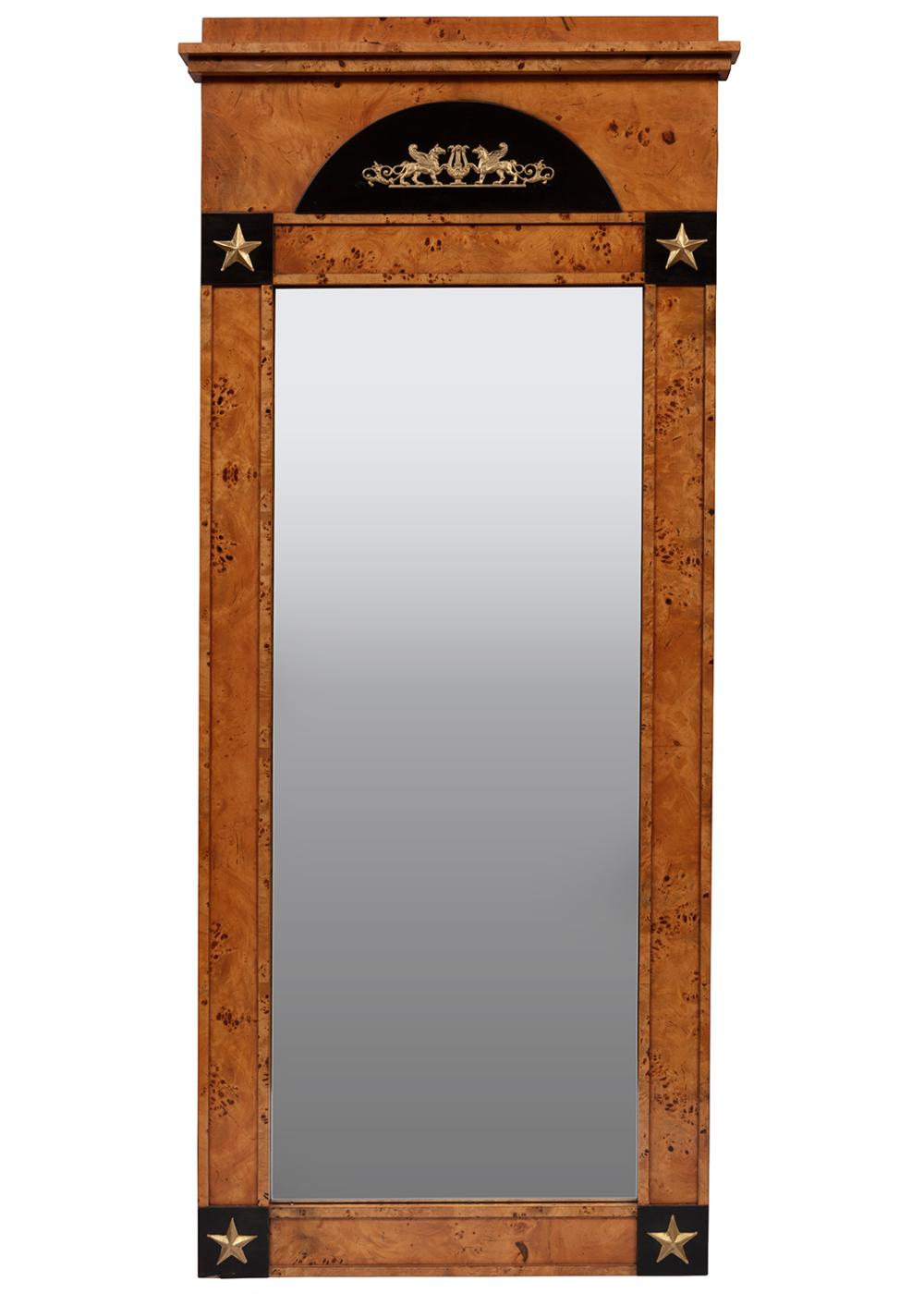 Parcel Ebonized Bronze-Mounted Mirror