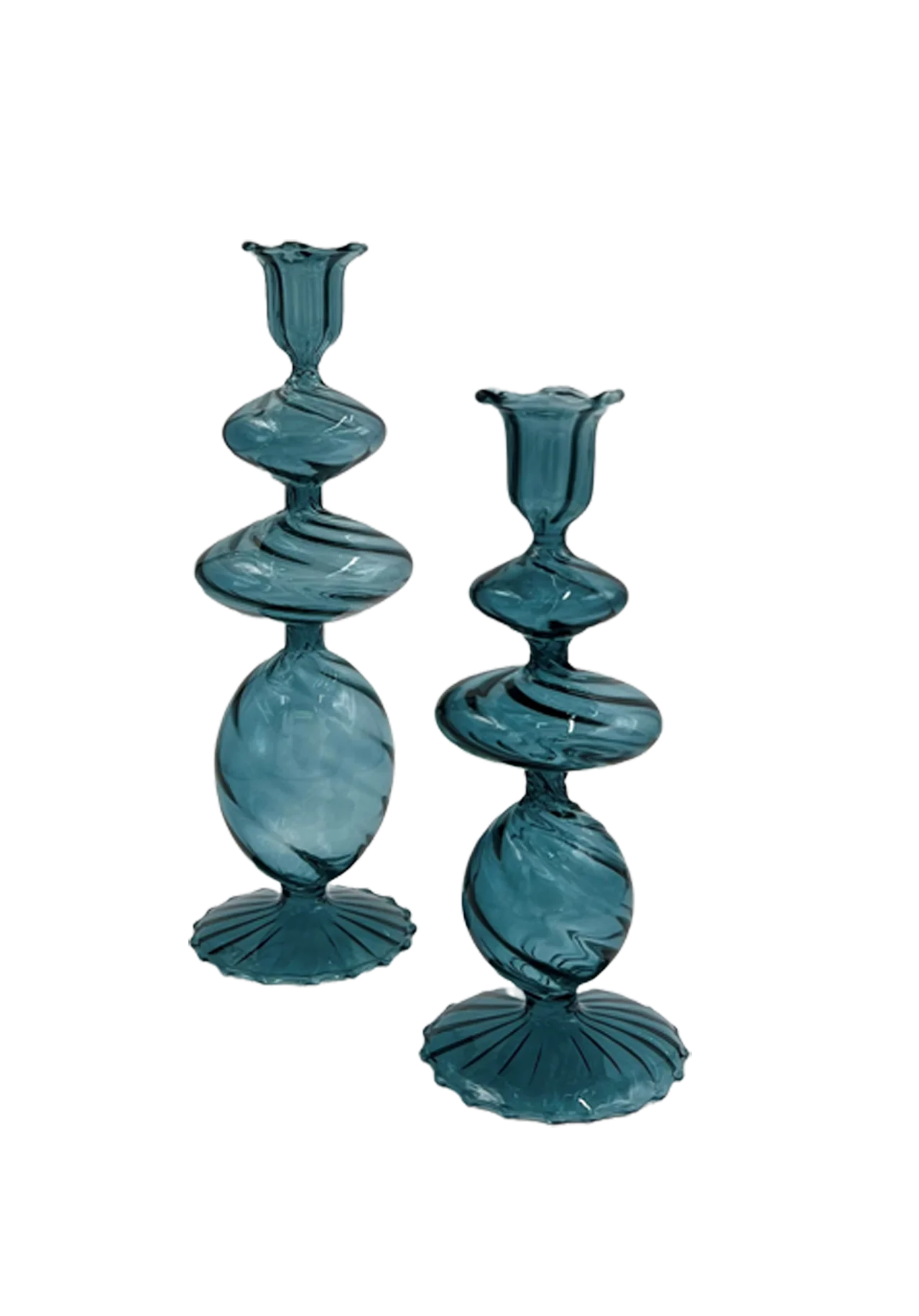 Swirl Glass Candlesticks