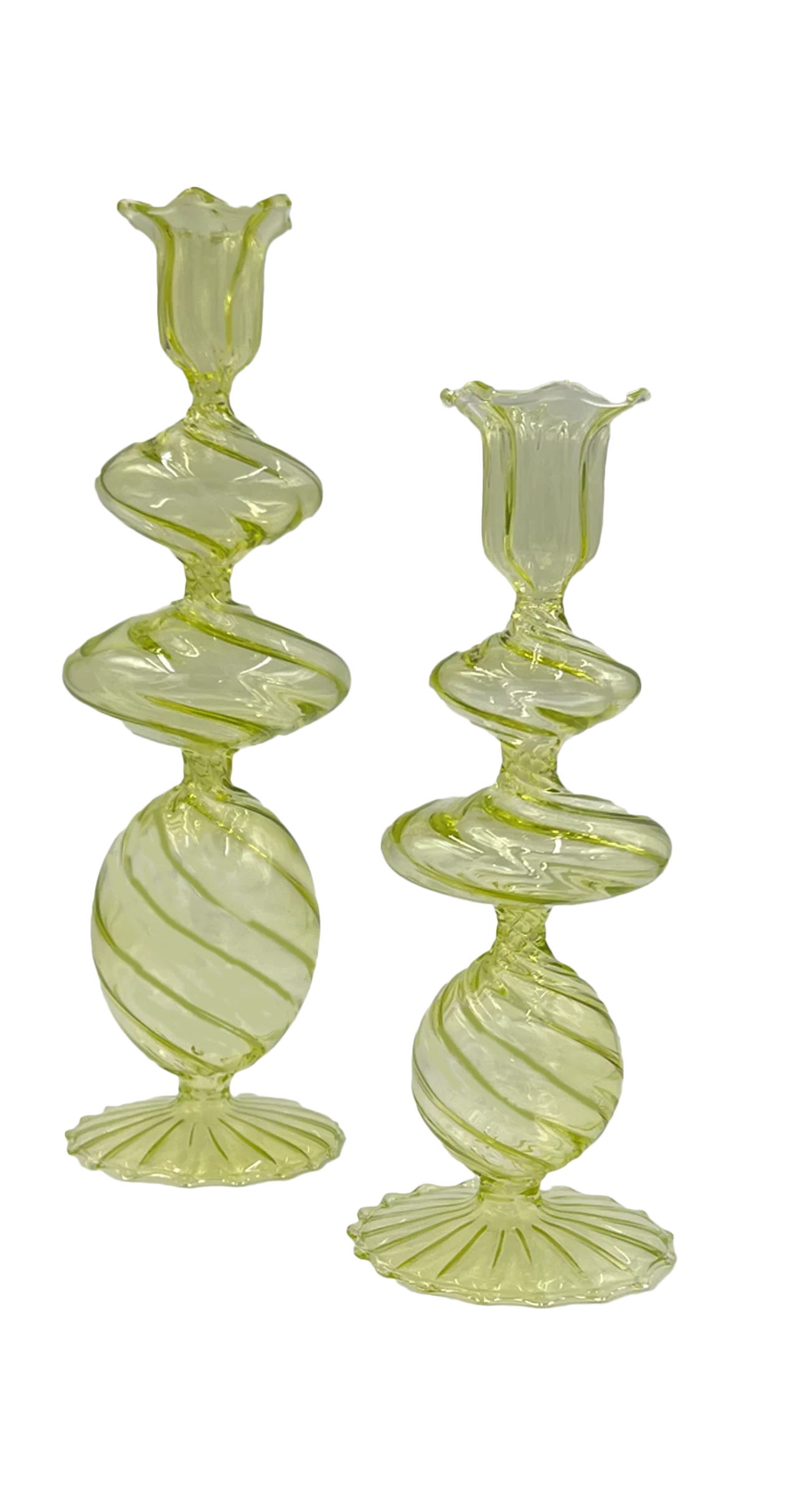 Swirl Glass Candlesticks