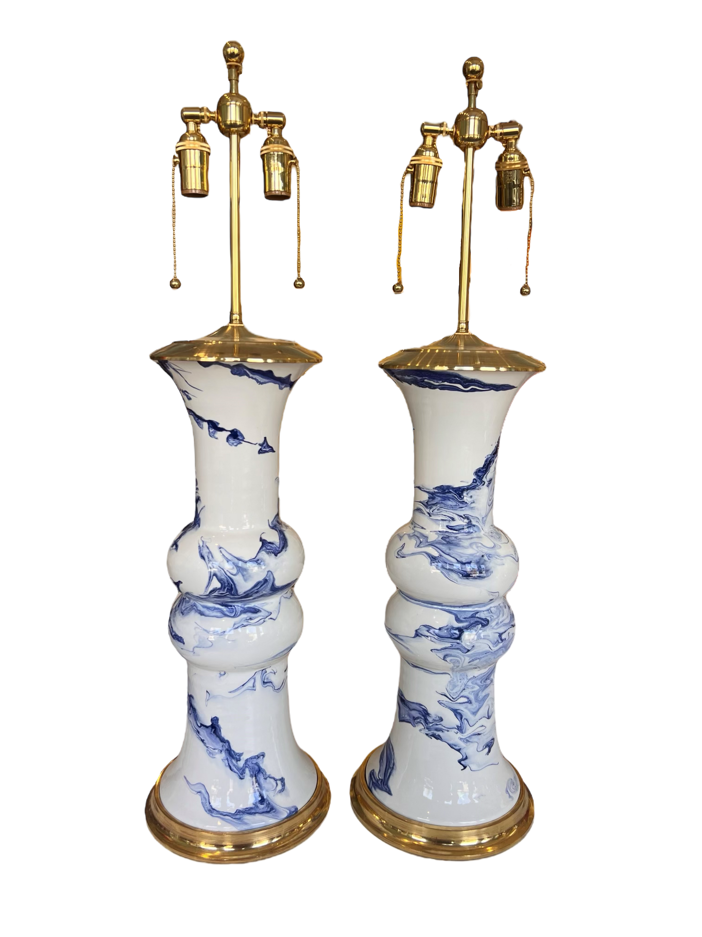 Large Sophie Lamp in Delft Blue Marble