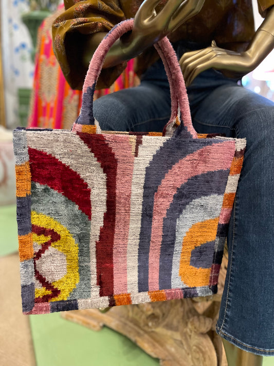 Silk Velvet Tote Rainbow