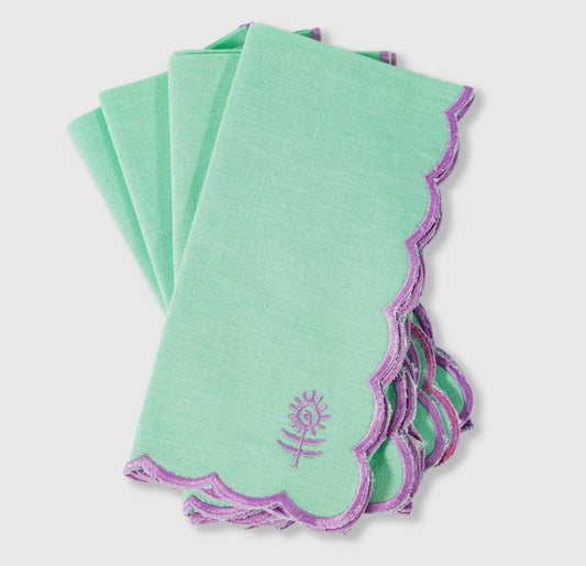 Linen Napkin S/4 Mint + Lilac