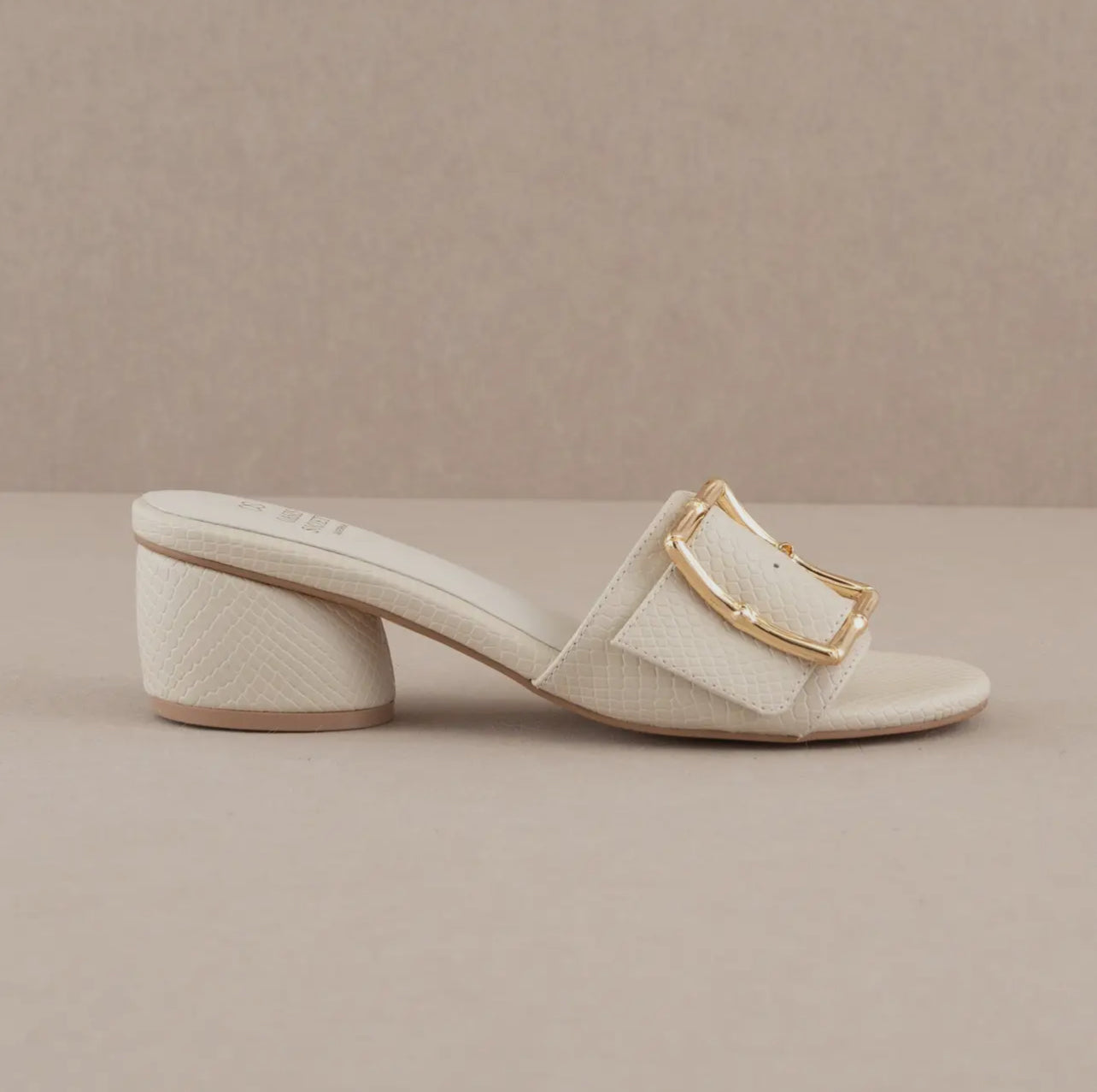 Tucson Low Bamboo Heel in Ivory