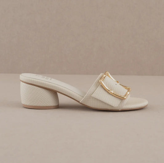 Tucson Low Bamboo Heel in Ivory