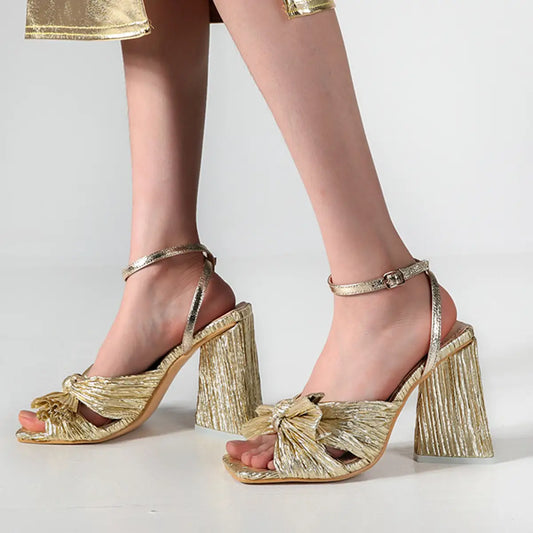 Gold Taffeta Heel